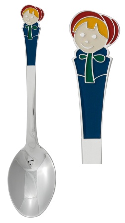 Ложка детская из серебра с эмалью