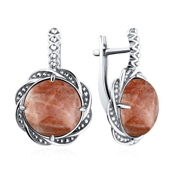 Серьги из серебра 2310С21998 от KRASNOE, металл Серебро, вставка Солнечник