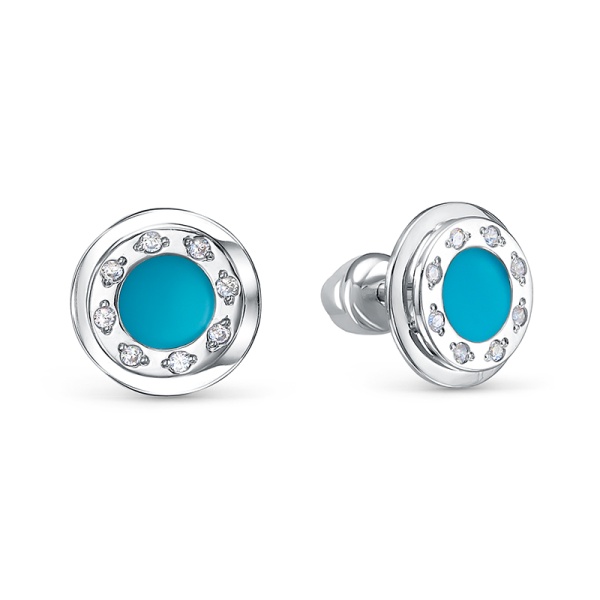 Серьги из серебра с0505141 от KRASNOE, металл Серебро, вставка Эмаль