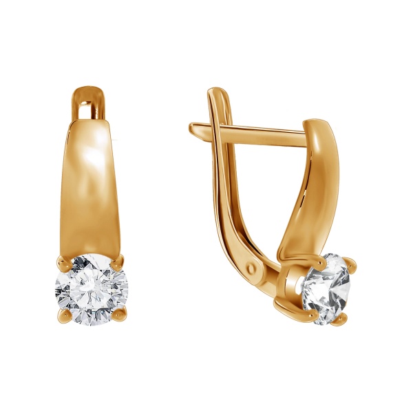 Серьги из серебра с фианитами со скидкой