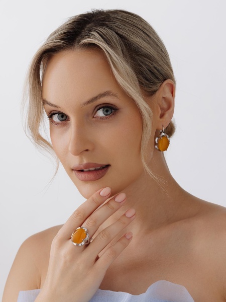 Серьги из серебра с агатами