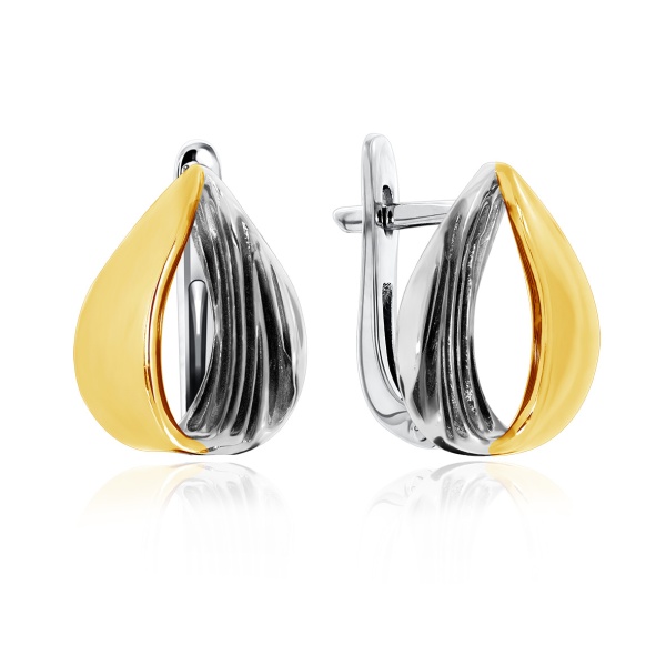 Серьги из серебра без вставок 2321401378 от KRASNOE, металл Серебро, вставка Без вставок