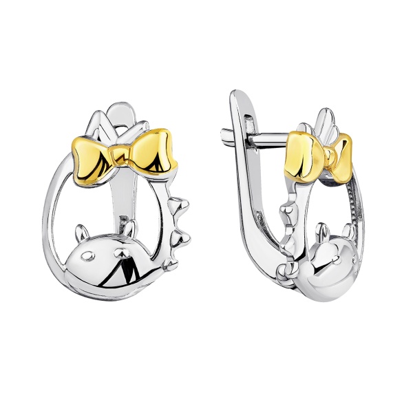 Серьги из серебра без вставок 2350405236 от KRASNOE, металл Серебро, вставка Без вставок