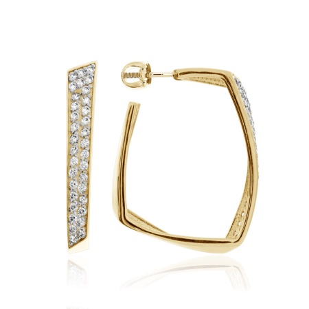 Пусеты из серебра с фианитами 2329202800л от KRASNOE, металл Серебро, вставка Фианит