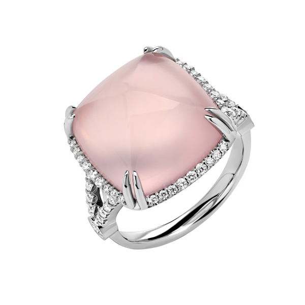 Кольцо из золота с кварцем и бриллиантами timeless color