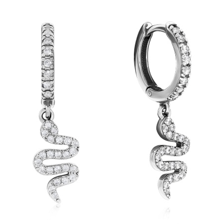 Серьги из серебра с фианитами со скидкой