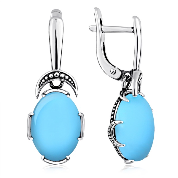 Серьги из серебра с бирюзой в ювелирном интернет-магазине