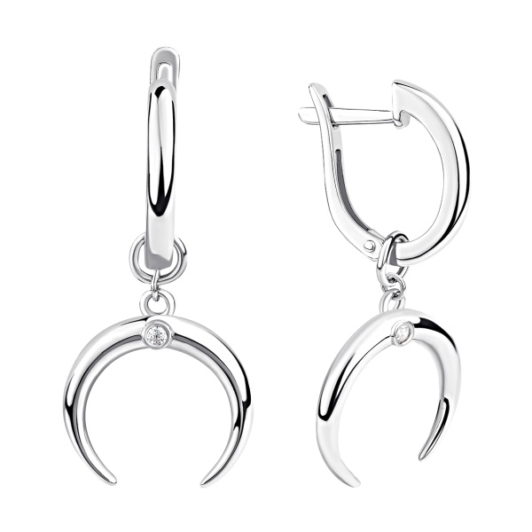 Серьги из серебра с фианитами