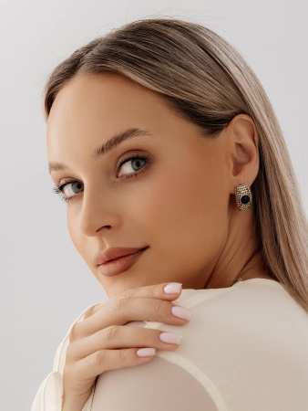 Серьги из серебра с агатом