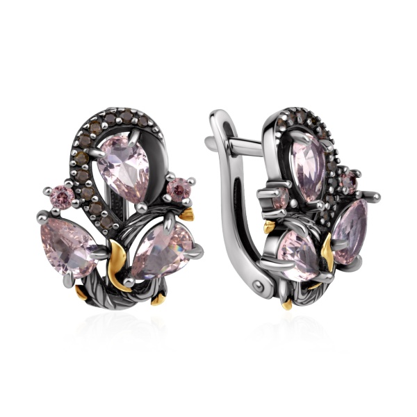 Серьги из серебра с ситаллами в ювелирном интернет-магазине