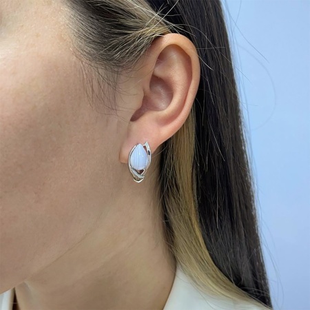 Серьги из серебра с агатами 2340392362-84 от KRASNOE, металл Серебро, вставка Агат