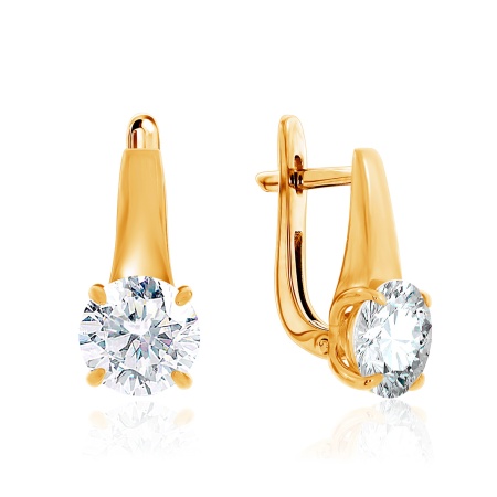 Серьги из серебра с фианитами со скидкой