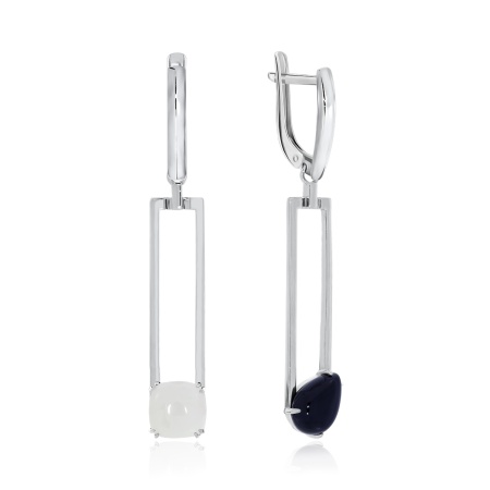 Серьги из серебра с агатами