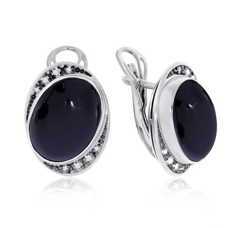Серьги из серебра с агатом