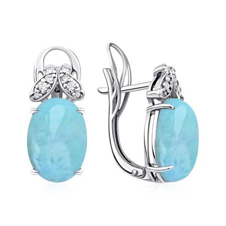 Серьги из серебра с ларимаром
