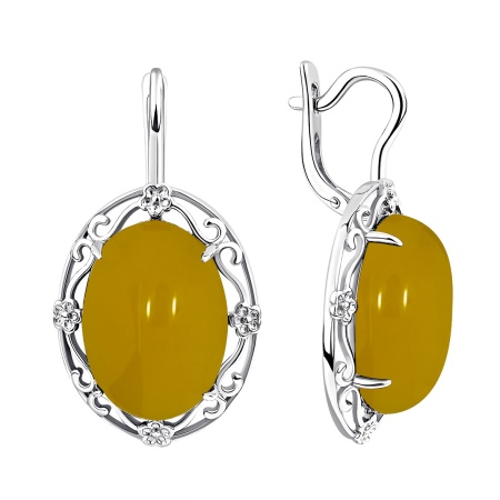 Серьги из серебра с агатами 2340395064-50 от KRASNOE, металл Серебро, вставка Агат