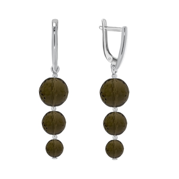 Серьги из серебра с топазами