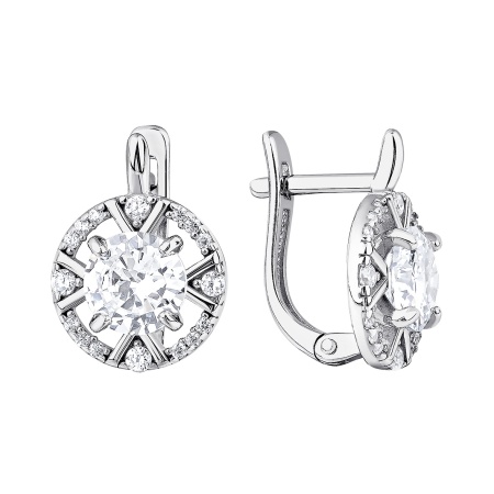 Серьги из серебра с фианитами 2340205073л от KRASNOE, металл Серебро, вставка Фианит