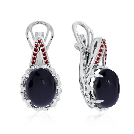 Серьги из серебра с агатами и ситаллами 2340391213л-23 от KRASNOE, металл Серебро, вставка Агат