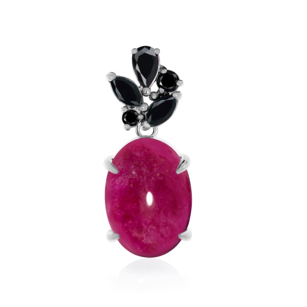 Купить подвеска из серебра с агатом и фианитами