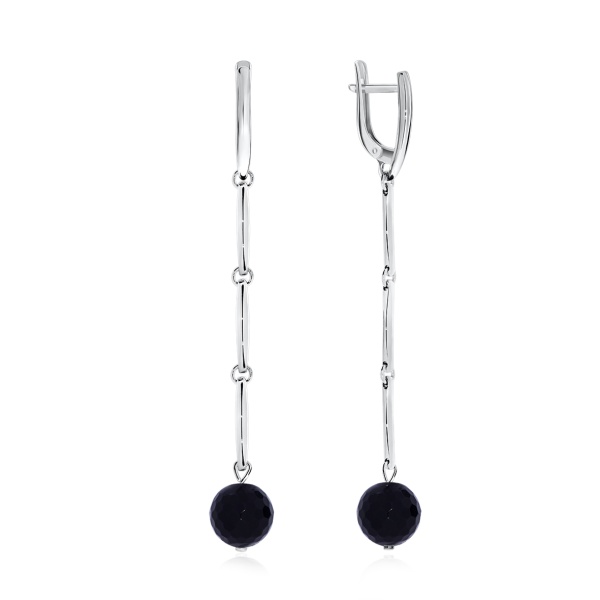 Серьги из серебра с агатами Серьги из серебра с агатами