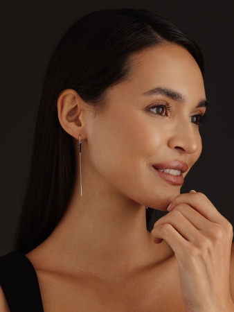 Серьги из серебра со шпинелью