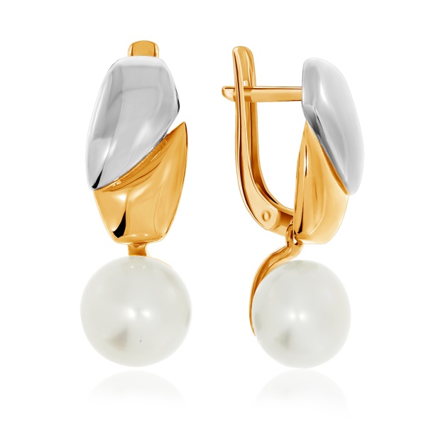 Серьги из серебра с жемчугом