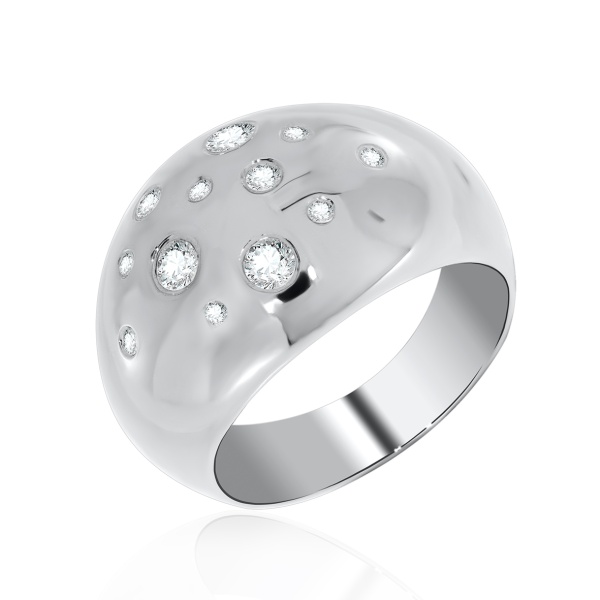 Кольцо из серебра с фианитами со скидкой