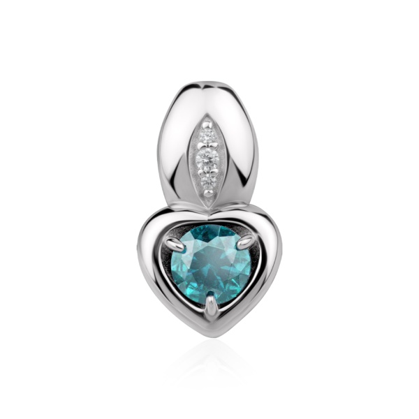 Купить подвеска из серебра с ситаллом и фианитами