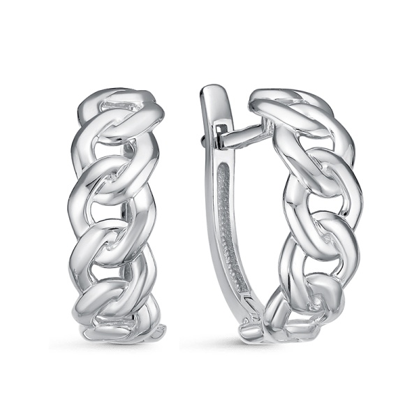 Серьги из серебра без вставок с2204044 от KRASNOE, металл Серебро, вставка Без вставок