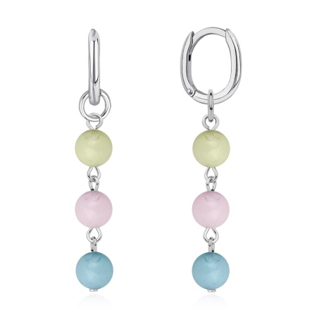 Серьги из серебра с агатом