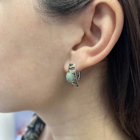 Серьги из серебра с авантюрином