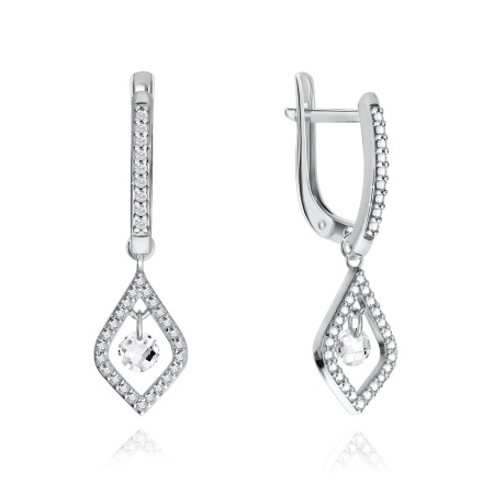 Серьги из серебра с фианитами 2340200771л-1 от KRASNOE, металл Серебро, вставка Фианит Серьги из серебра с фианитами 2340200771л-1 от KRASNOE, металл Серебро, вставка Фианит