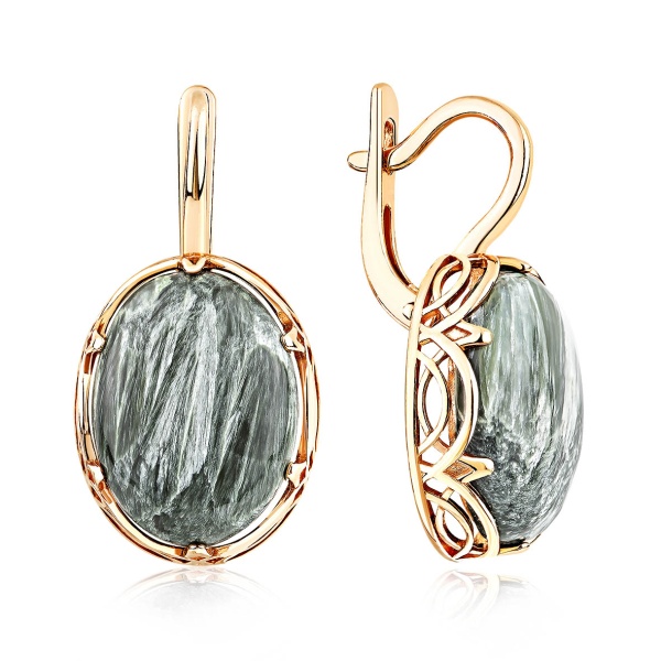 Серьги из серебра с серафинитами