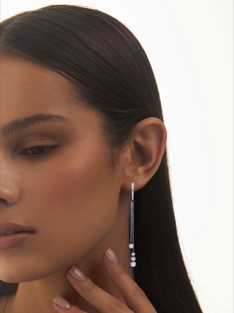 Серьги из серебра с фианитами 2340200635-9 от KRASNOE, металл Серебро, вставка Фианит