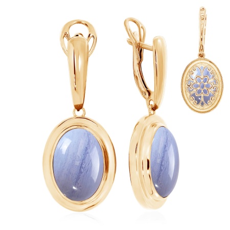 Серьги из серебра с чароитами 2320460978 от KRASNOE, металл Серебро, вставка Чароит