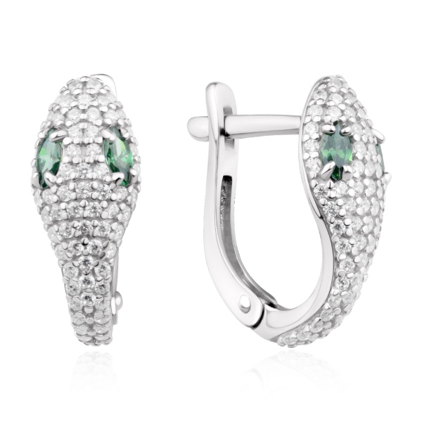 Серьги из серебра с фианитами