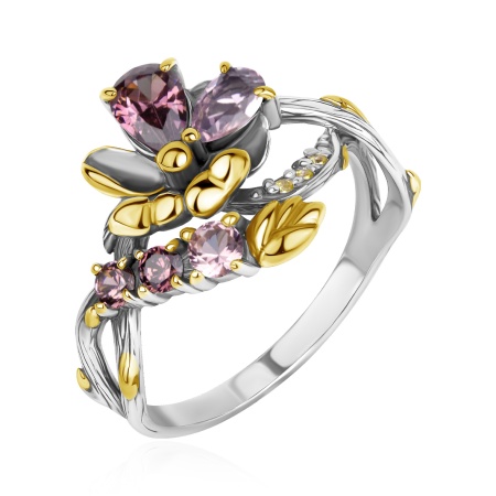 Купить кольцо из серебра с ситаллами в интернет-магазине KRASNOE