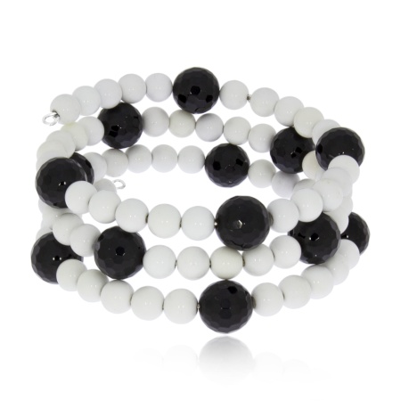 Купить браслет на нити с проволока (с памятью)ом и агатами