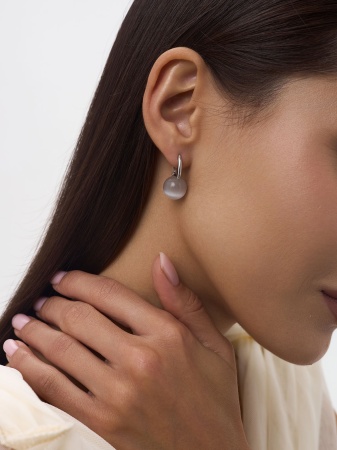 Серьги из серебра  2340264318-21 от KRASNOE, металл Серебро, вставка Кошачий глаз