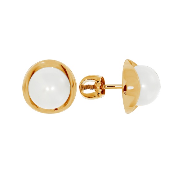 Пусеты из серебра с жемчугами 2320051218 от KRASNOE, металл Серебро, вставка Жемчуг