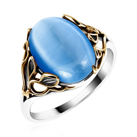 Купить кольцо из серебра с имитацией кошачьего глаза в интернет-магазине KRASNOE