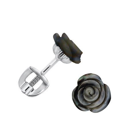 Пусеты из серебра с перламутрами П340491280-20 от KRASNOE, металл Серебро, вставка Перламутр