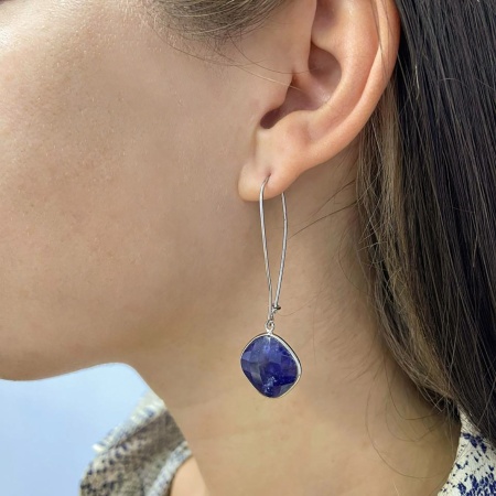 Серьги из серебра с агатом