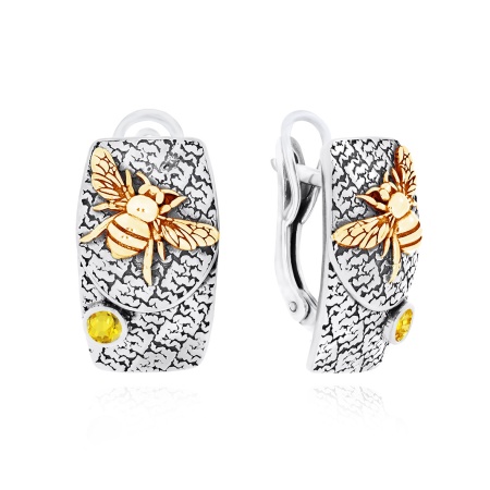 Серьги из серебра с кварцем 2317181769-50 от KRASNOE, металл Серебро, вставка Кварц г/т