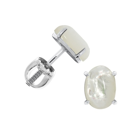 Пусеты из серебра с перламутрами