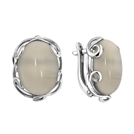 Серьги из серебра с агатами 2340395092-21 от KRASNOE, металл Серебро, вставка 