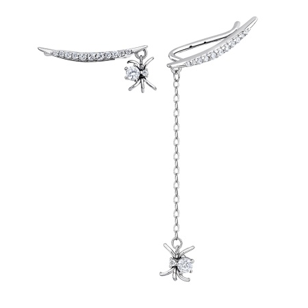 Серьги из серебра с фианитами