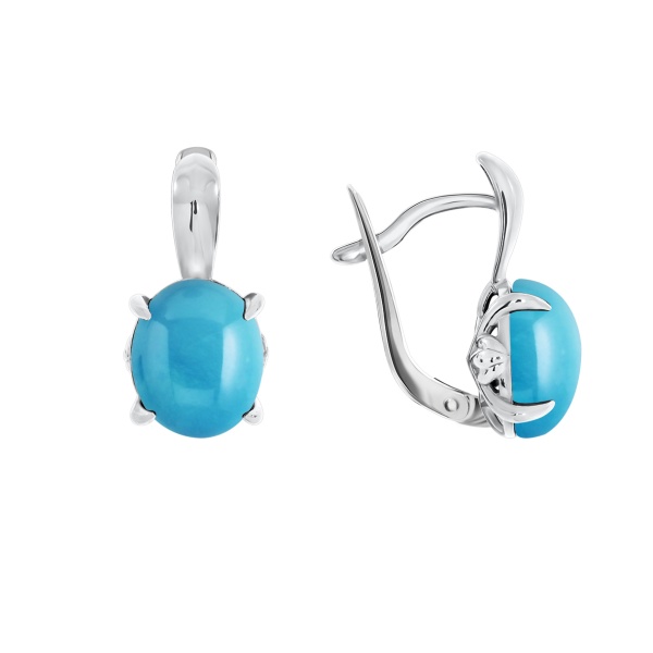 Серьги из серебра с бирюзой