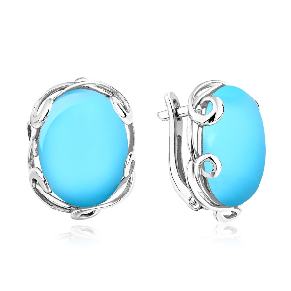Серьги из серебра с бирюзой